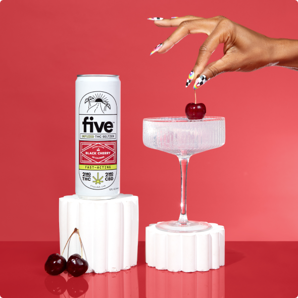 black cherry 6-pack fast-acting 2mg thc seltzers